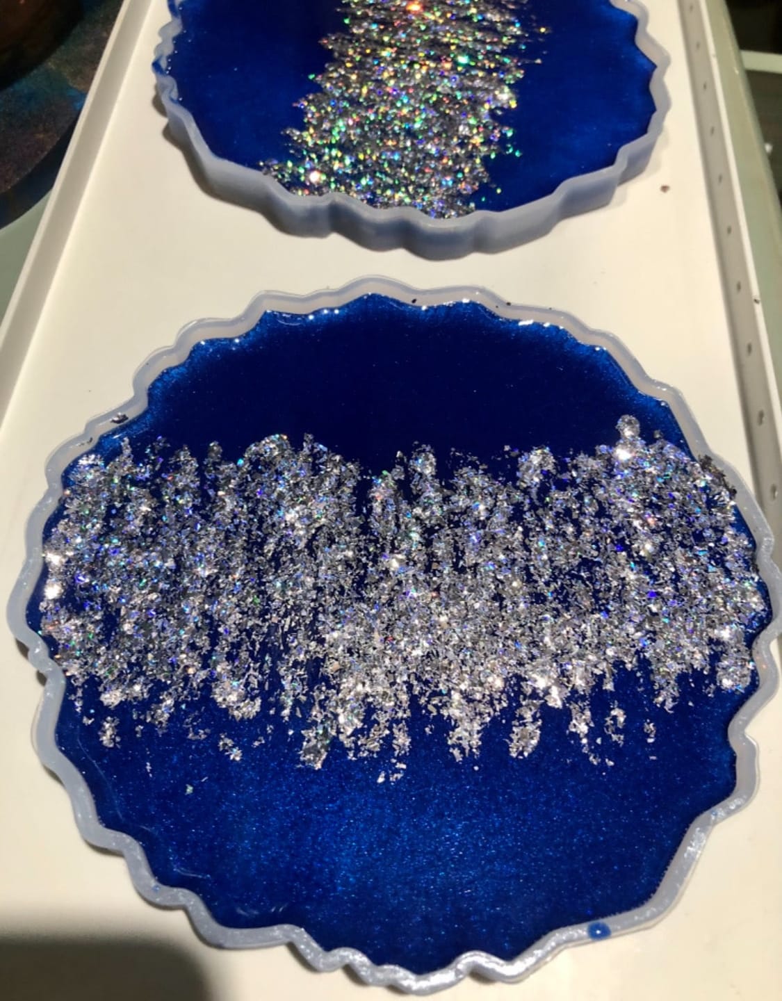Customer photo review of 2x2 Glitter Holo Shards (Flakes) Holographic Pigment Sand Gold Glitter Solvent Resistant SLG002