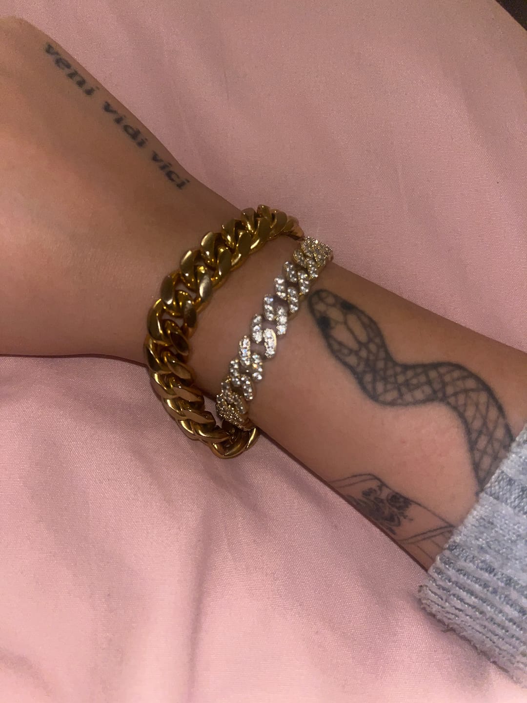 Customer photo review of CLEAN CUBANA BRACELET. - 12MM 18K GOLD
