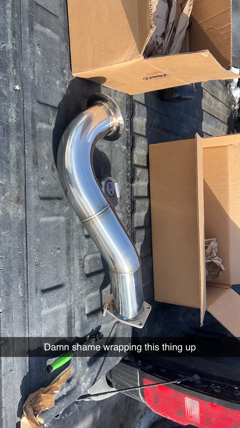 Customer photo review of 2017-2025 Duramax 3.5" Downpipe (L5P-EXH-A004)