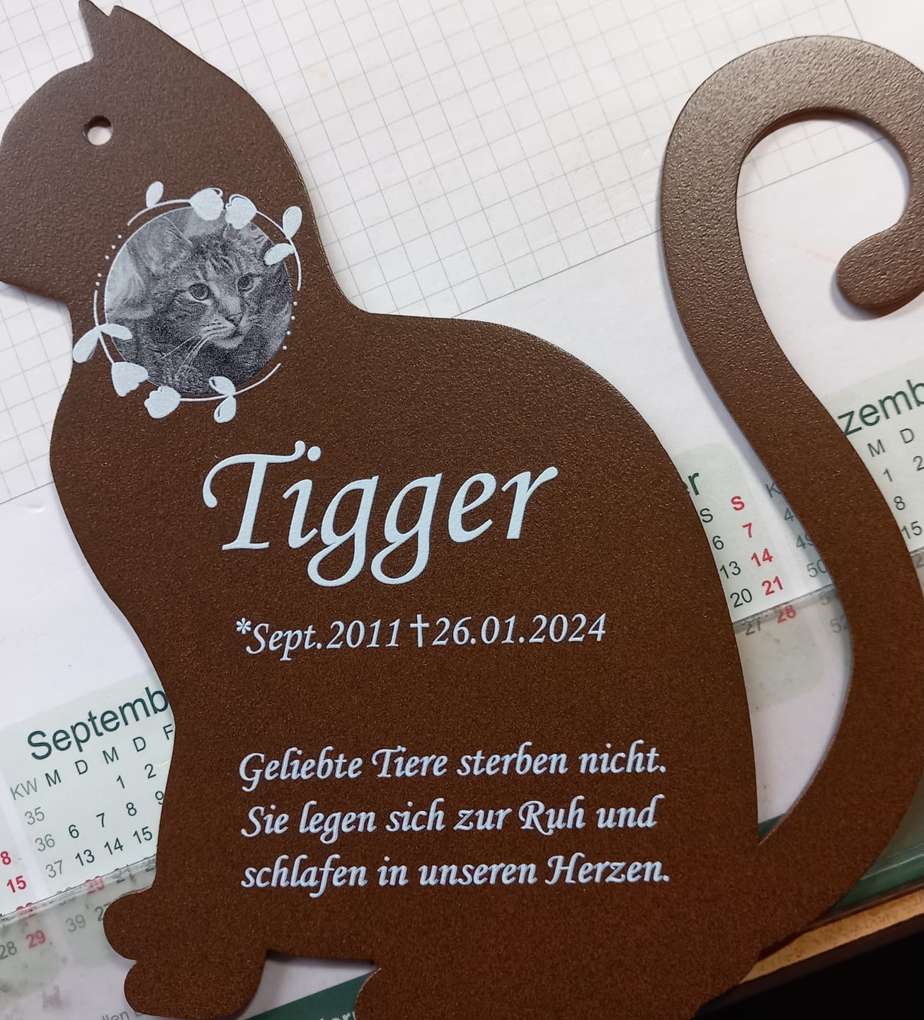 Customer photo review of Gedenktafel - Große Katze