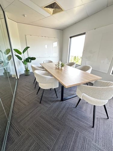 Customer photo review of Leon Boucle Fabric Dining Chair in Sand