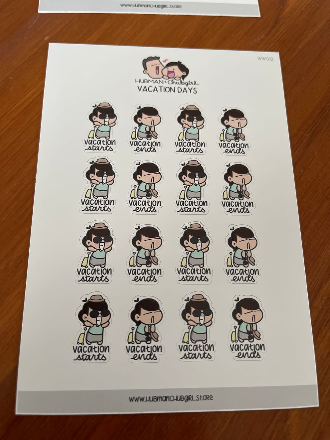 Customer photo review of Vacation Days Planner Stickers