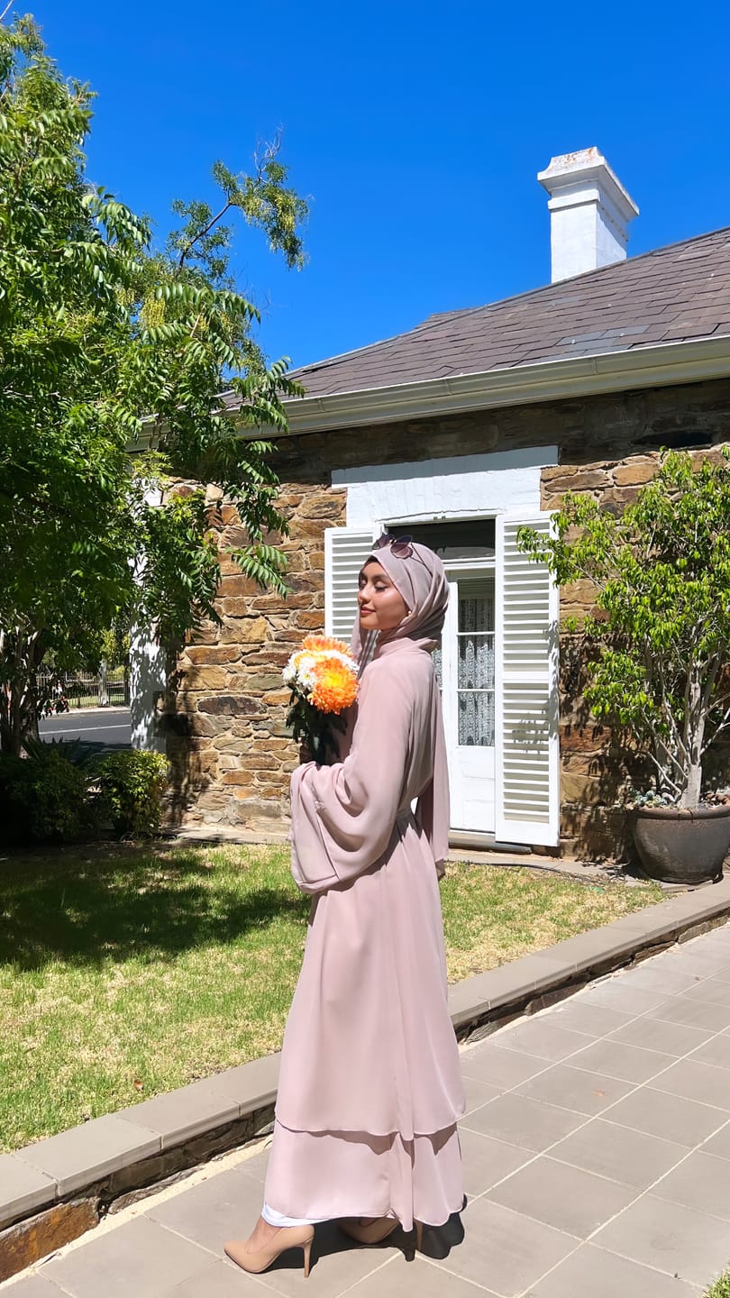 Customer photo review of Aisha Abaya + Hijab - Nude