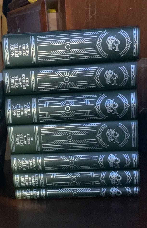 Customer photo review of *Imperfect* Harry Potter Foil Slytherin Dust Jackets