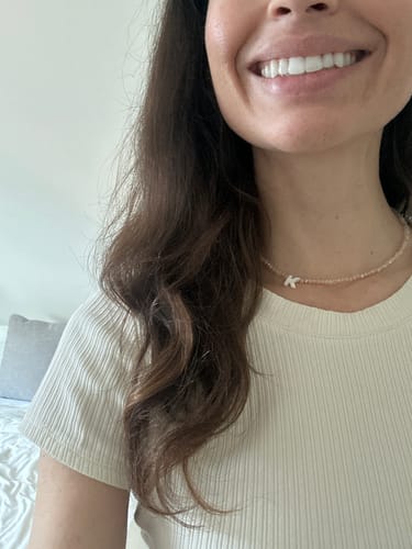 Customer photo review of Sparkling Initial Choker Beads