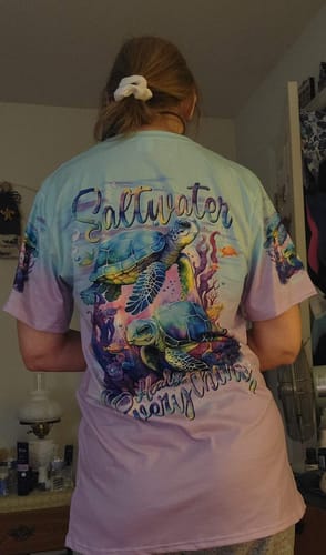 Customer photo review of SALTWATER HEALS EVERYTHING TURTLE ALL OVER PRINT - TLNT0611234