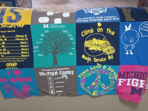 T-shirt quilt from michigan state university, john carroll university by Jamilah from WA