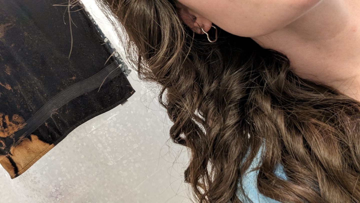 Customer photo review of Heart Silver Hoops
