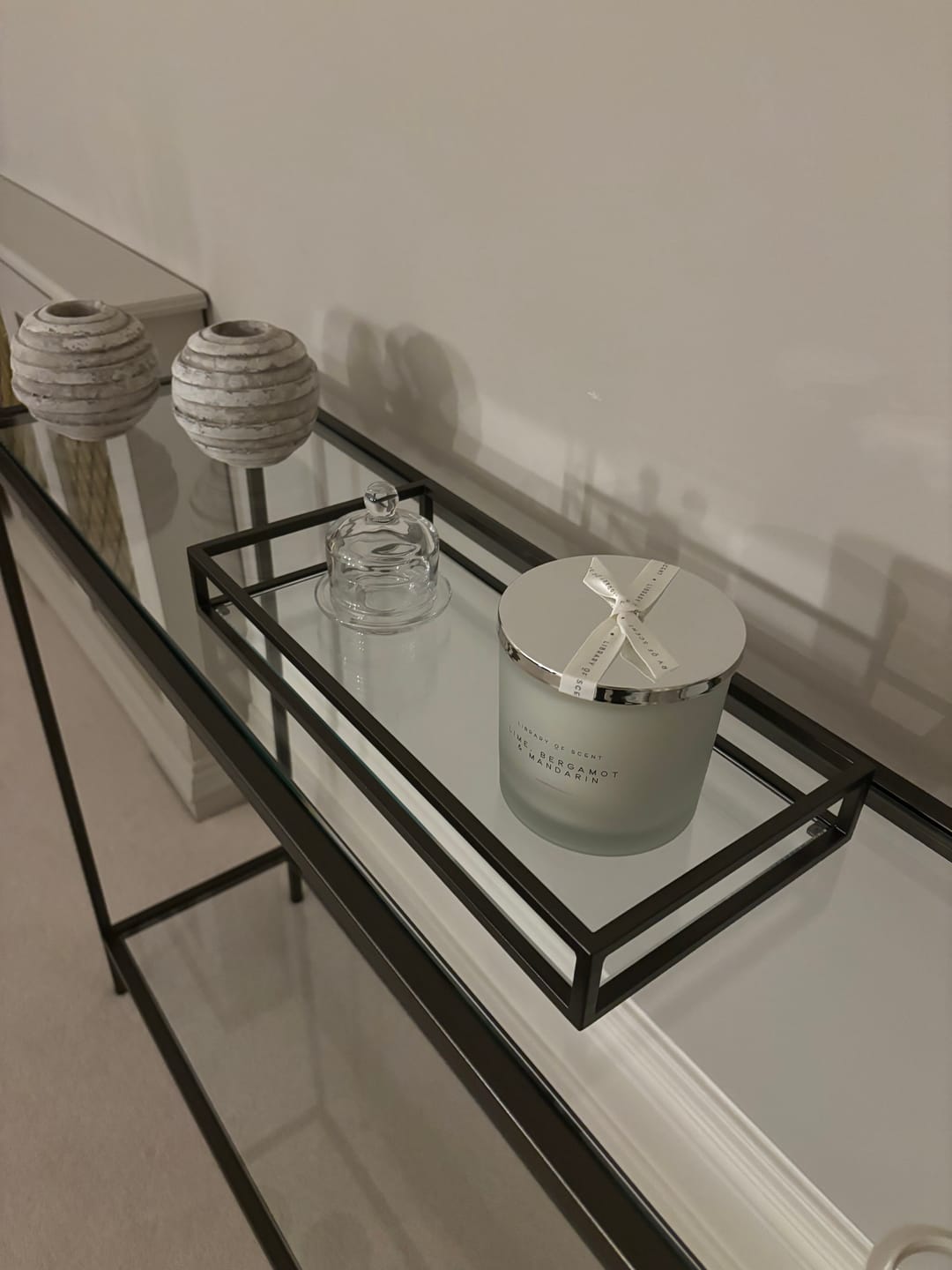 Customer photo review of Decorative Tray Metal Glass - Dark Bronze