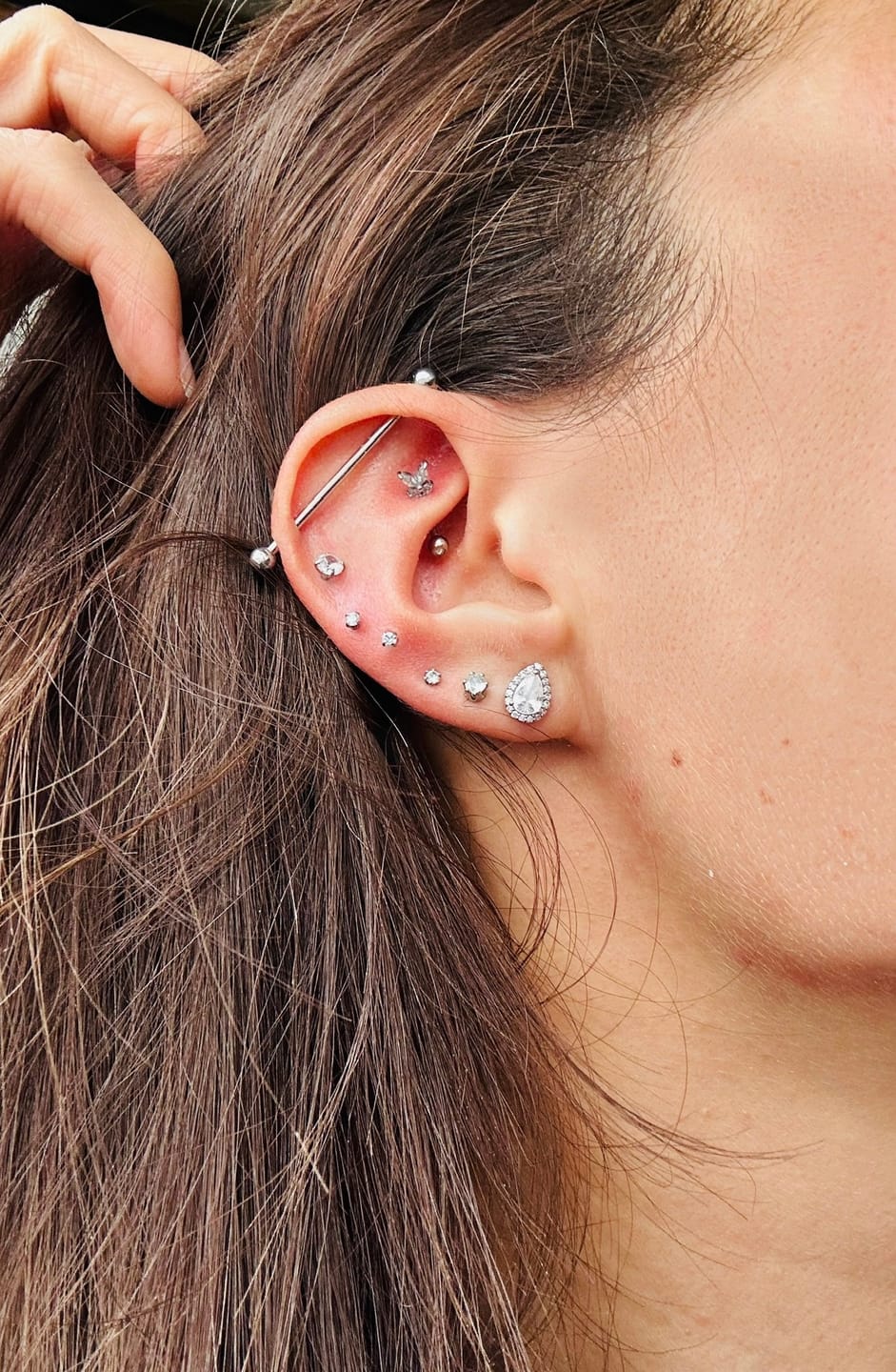 Customer photo review of Butterfly Rook Piercing | Chirurgenstahl