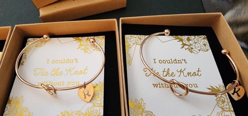 Customer photo review of AC  "tie the knot" Heart Initial Bracelet