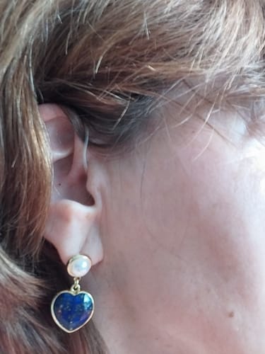 Customer photo review of "Ja Zur Liebe" Amethyst, Lapislazuli & Schwarzer Onyx Ohrringe