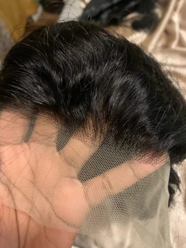 Customer photo review of Water Wave Lace Front Wigs 13x4 Transparent Lace Wigs Virgin Human Hair Wigs