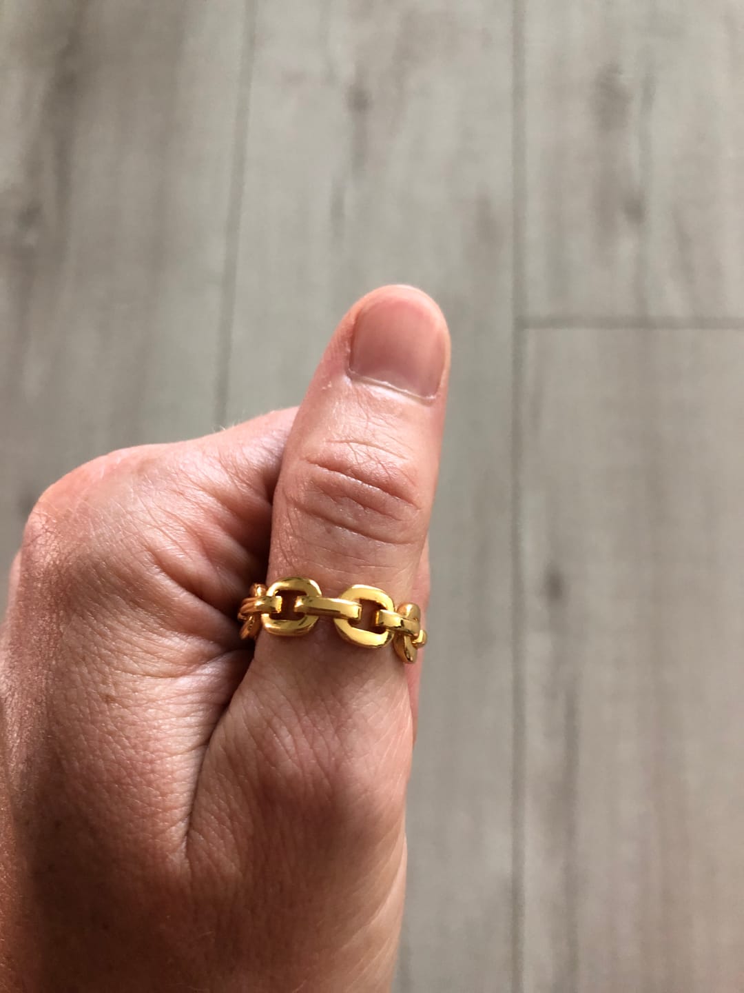 Customer photo review of 18k Gold-Filled Link Chain Ring