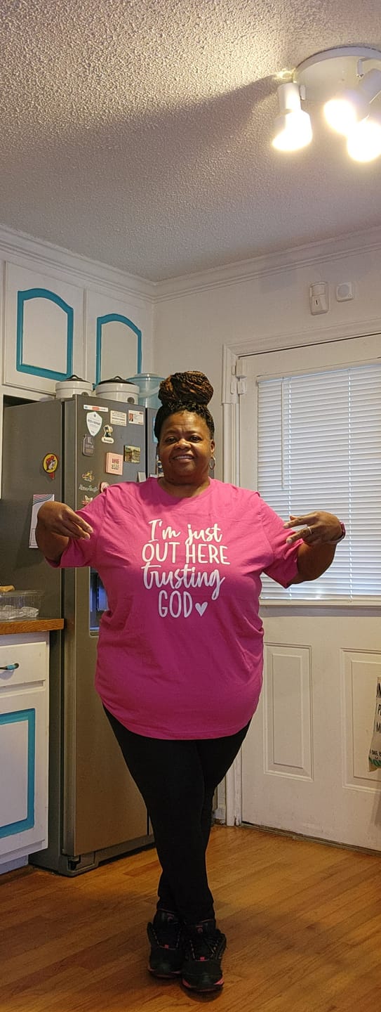 Customer photo review of Out Here Trusting God