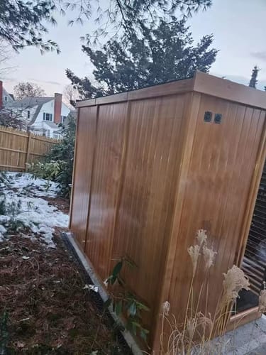 Customer photo review of Smartmak® Modern Box Outdoor Sauna Square 2