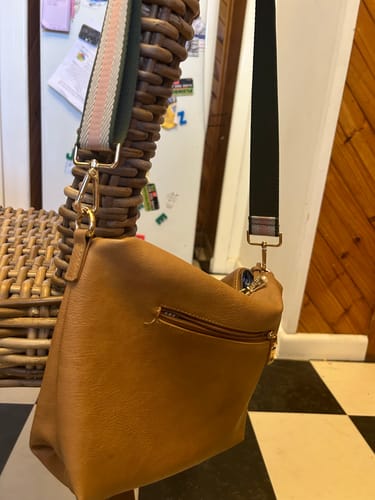 Customer photo review of Daisy Crossbody Bag with Stripe Strap