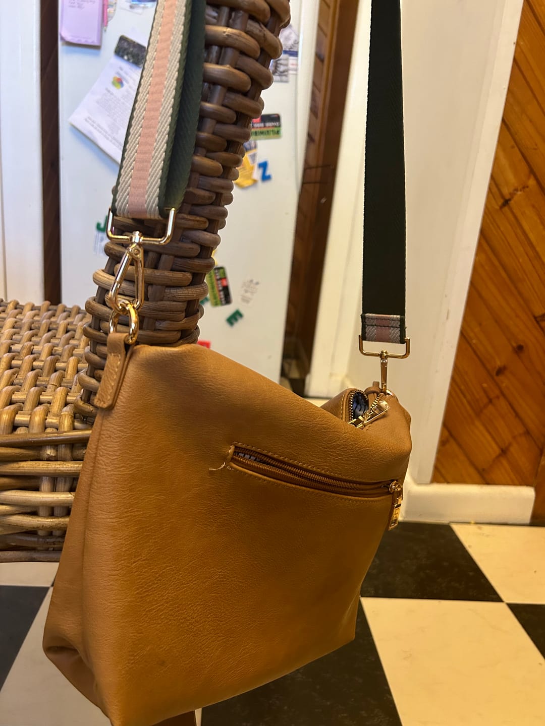 Customer photo review of Daisy Crossbody Bag with Stripe Strap