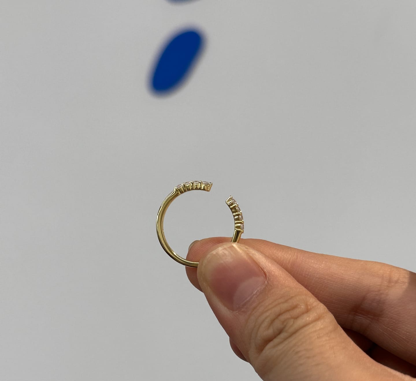 Customer photo review of Louily Dainty Open Wedding Band In Sterling Silver