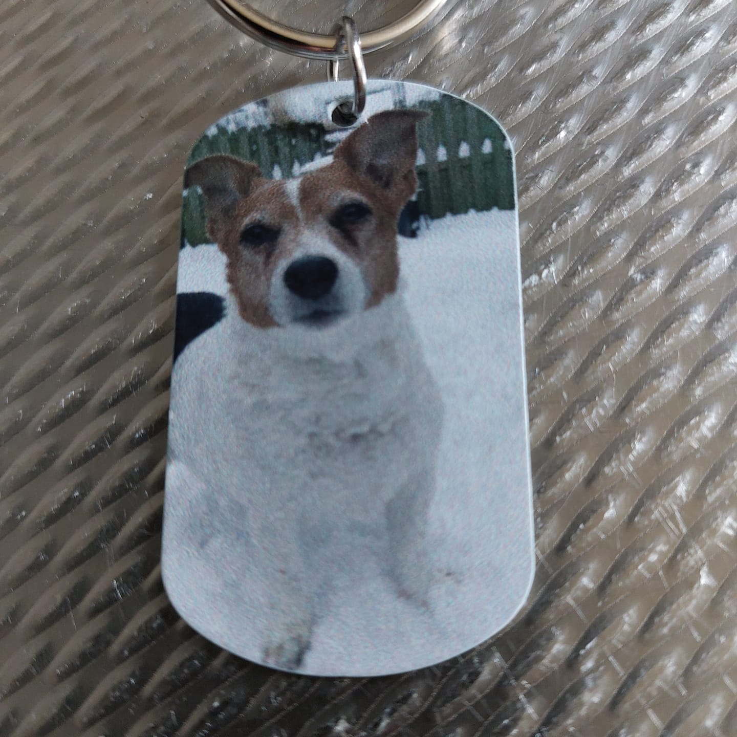 Customer photo review of Voor altijd in mijn hart  - Gepersonaliseerde Dog Tag Sleutelhanger