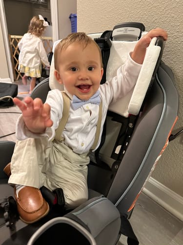 undefined review of Light Blue Seersucker Bow Tie & Tan Suspenders Set image 1 out of 2