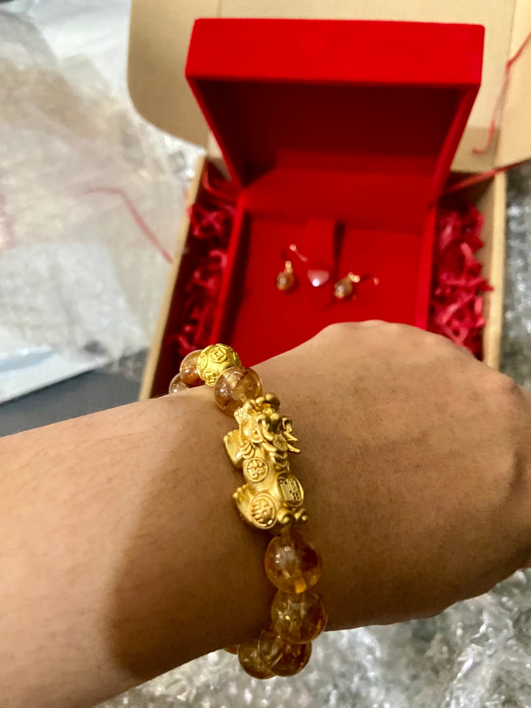 Customer photo review of Citrine with 24K Gold PiYao and Money Ball for Abundance - Success - Good Fortune