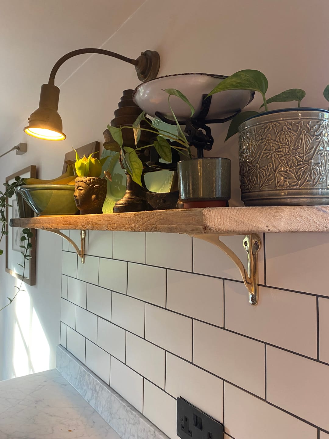 Customer photo review of Ironbridge Polished Brass Shelf Brackets | 4.5/6/7/8/10"