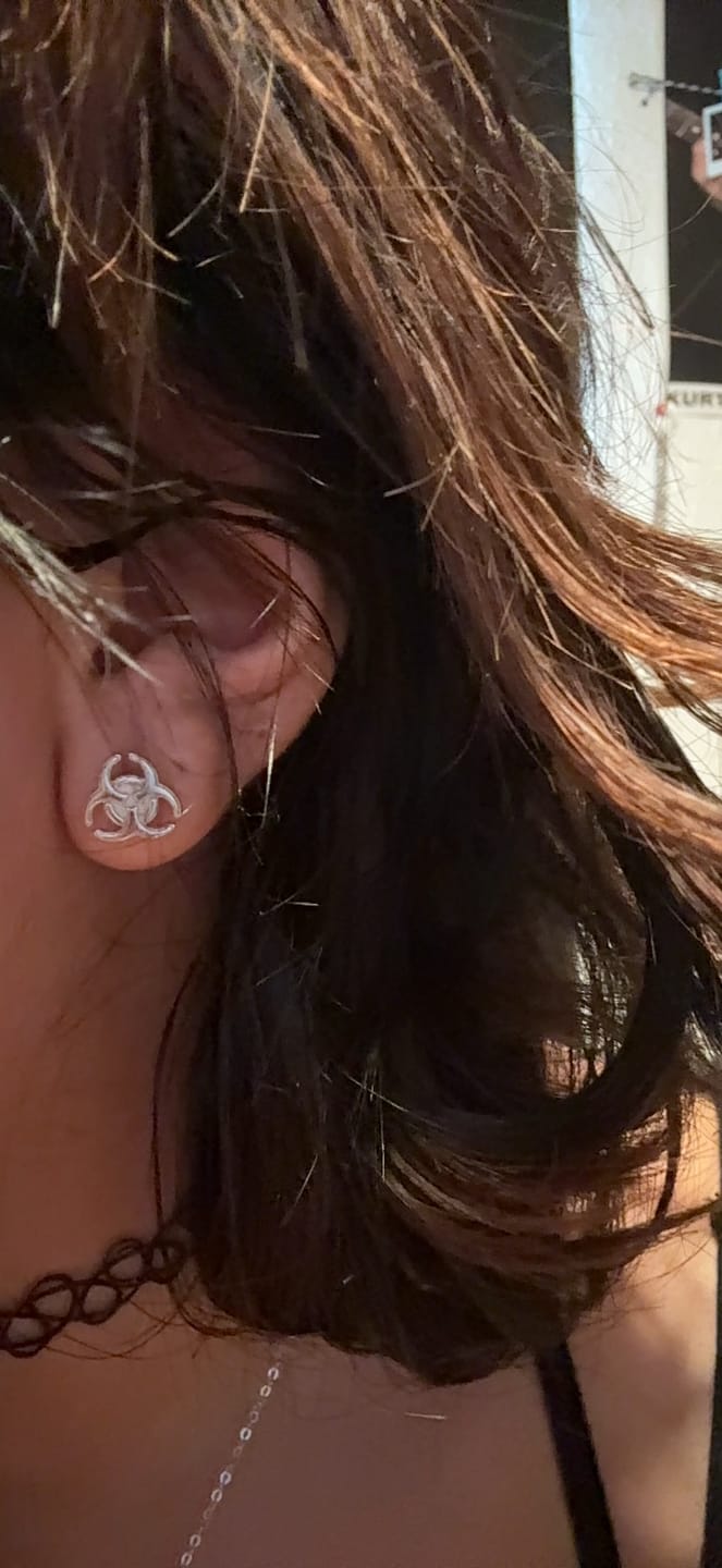Customer photo review of BIOHAZARD STUD EARRING