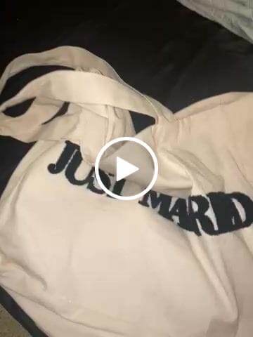 Customer video review of Just Married Tote Bag