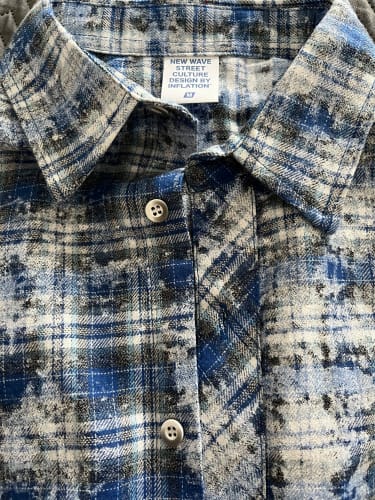 Customer photo review of INFLATION Brushed Check Oversized Shirts Unisex