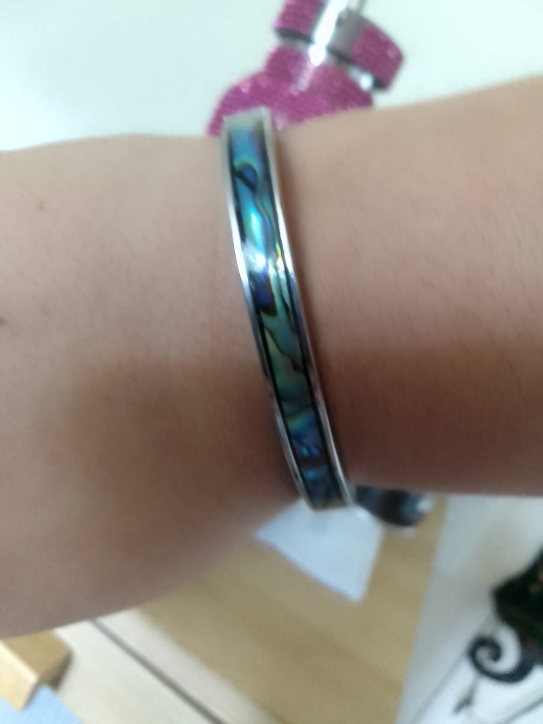 Customer photo review of New Zealand Paua Shell Magnetic Bracelet