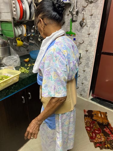 Customer photo review of Sacro Lumbar Belt 12" Back Double Strap | Supports the Lower back | Corrects Posture & Relieves Back Pain (Beige)