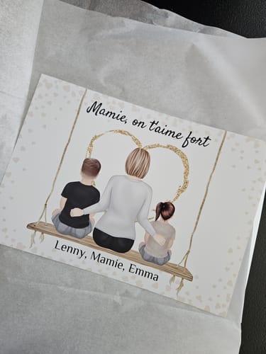 Customer photo review of Affiche Personnalisée - Mamie et Petits-enfants
