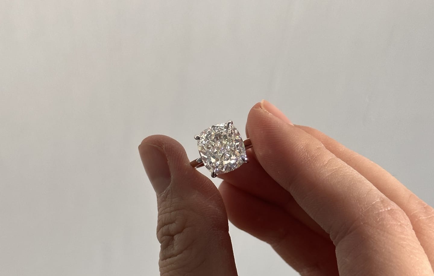 Customer photo review of S925 3.0Ct~6.0 Ct Cushion Cut Engagement Ring In Sterling Silver For Everyday Wear Travel Ring