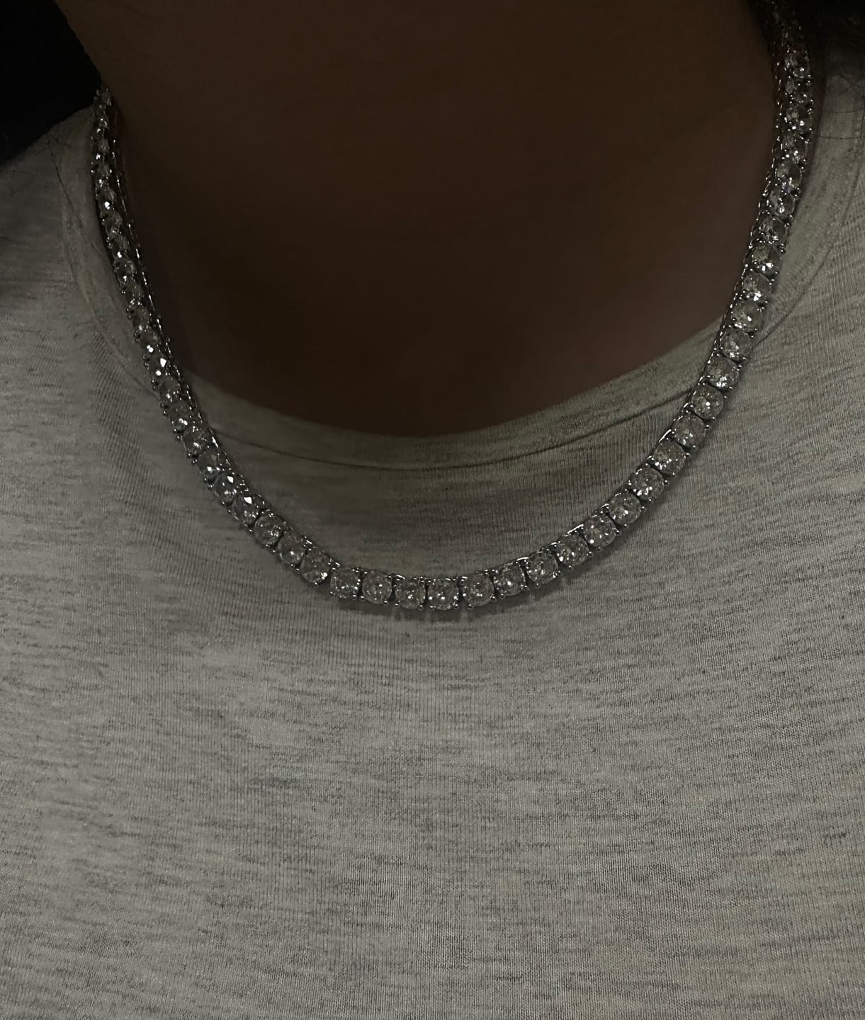 Customer photo review of TATIANA TENNIS NECKLACE - SILVER