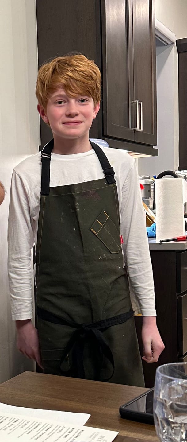 Customer photo review of Olive Green Chef Apron