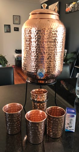 Customer photo review of Hammered Copper Water Container / Dispenser