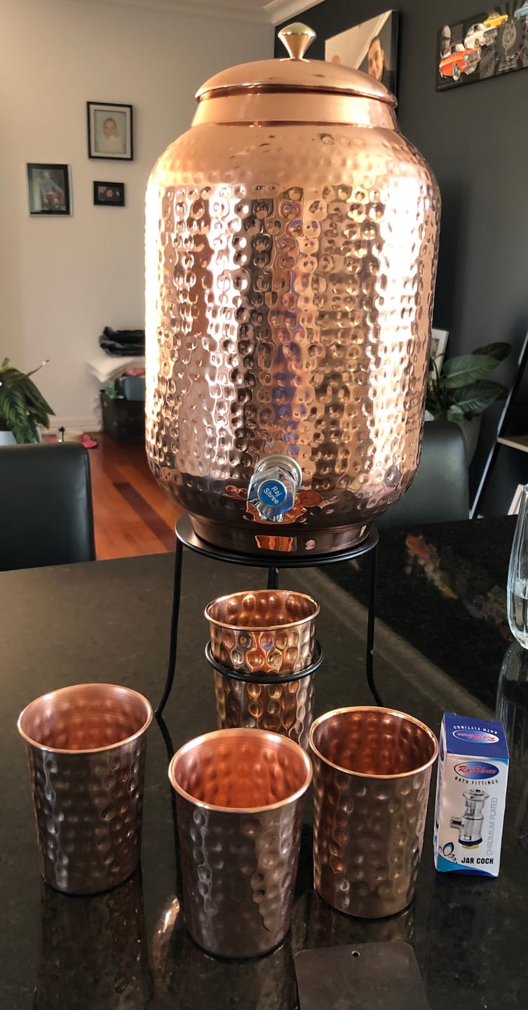 Customer photo review of Hammered Copper Water Container / Dispenser