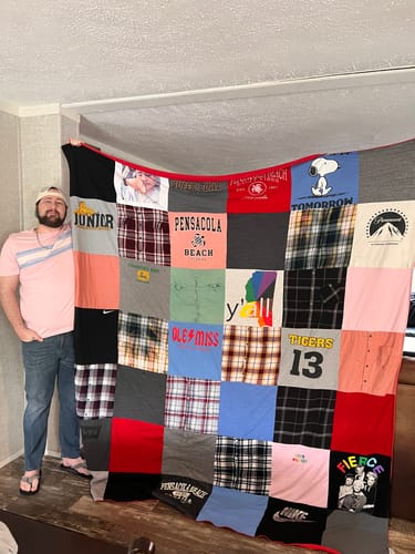 T-shirt quilt featuring ole miss tigers by Joshua from MS