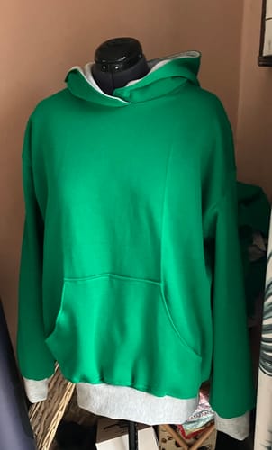 Customer photo review of 3 Metres, Fleece-back Sweatshirt Jersey, 'Bright Green' - 55" Wide