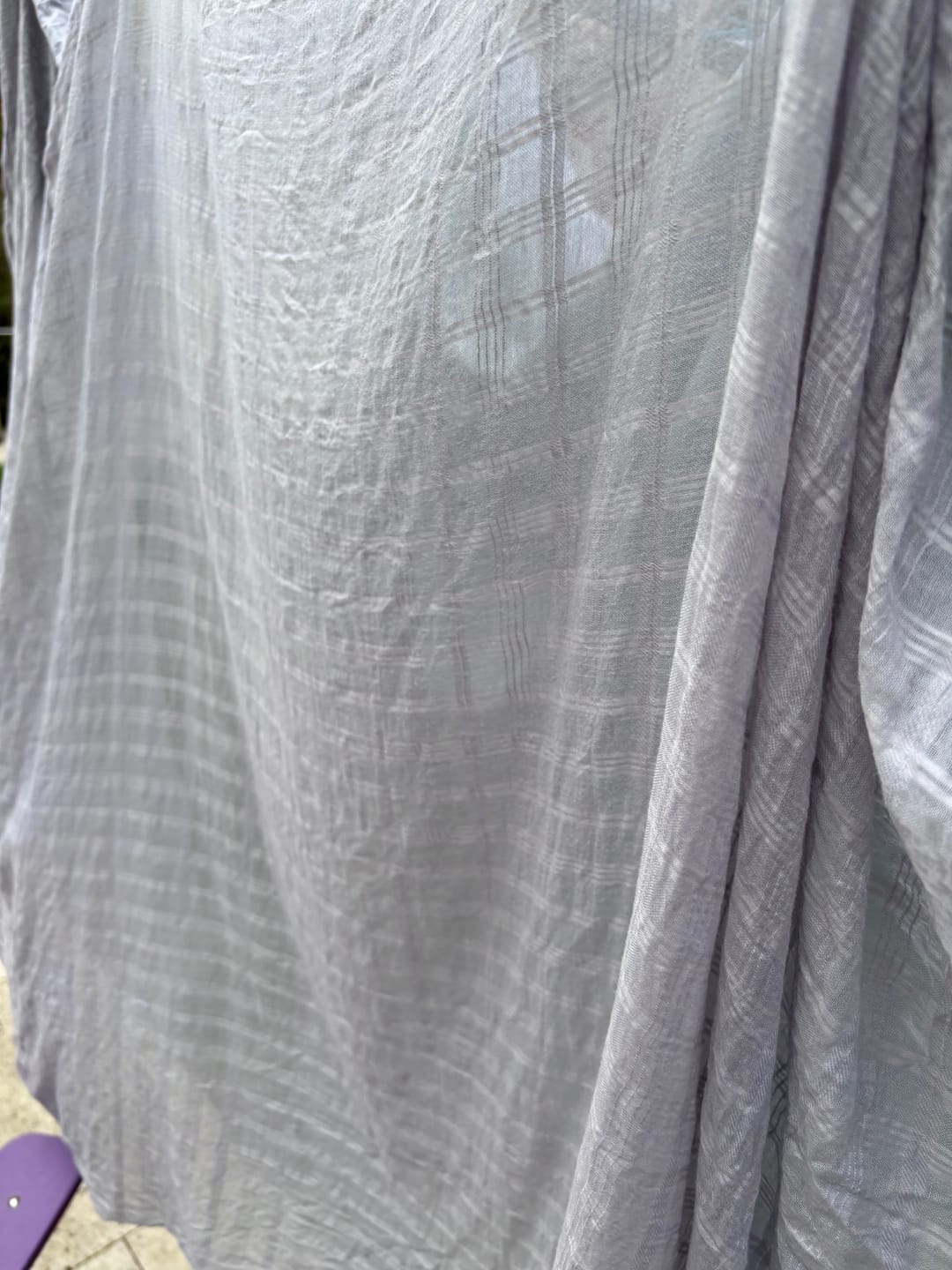 Customer photo review of Grey Checkered Muslin Fabric
