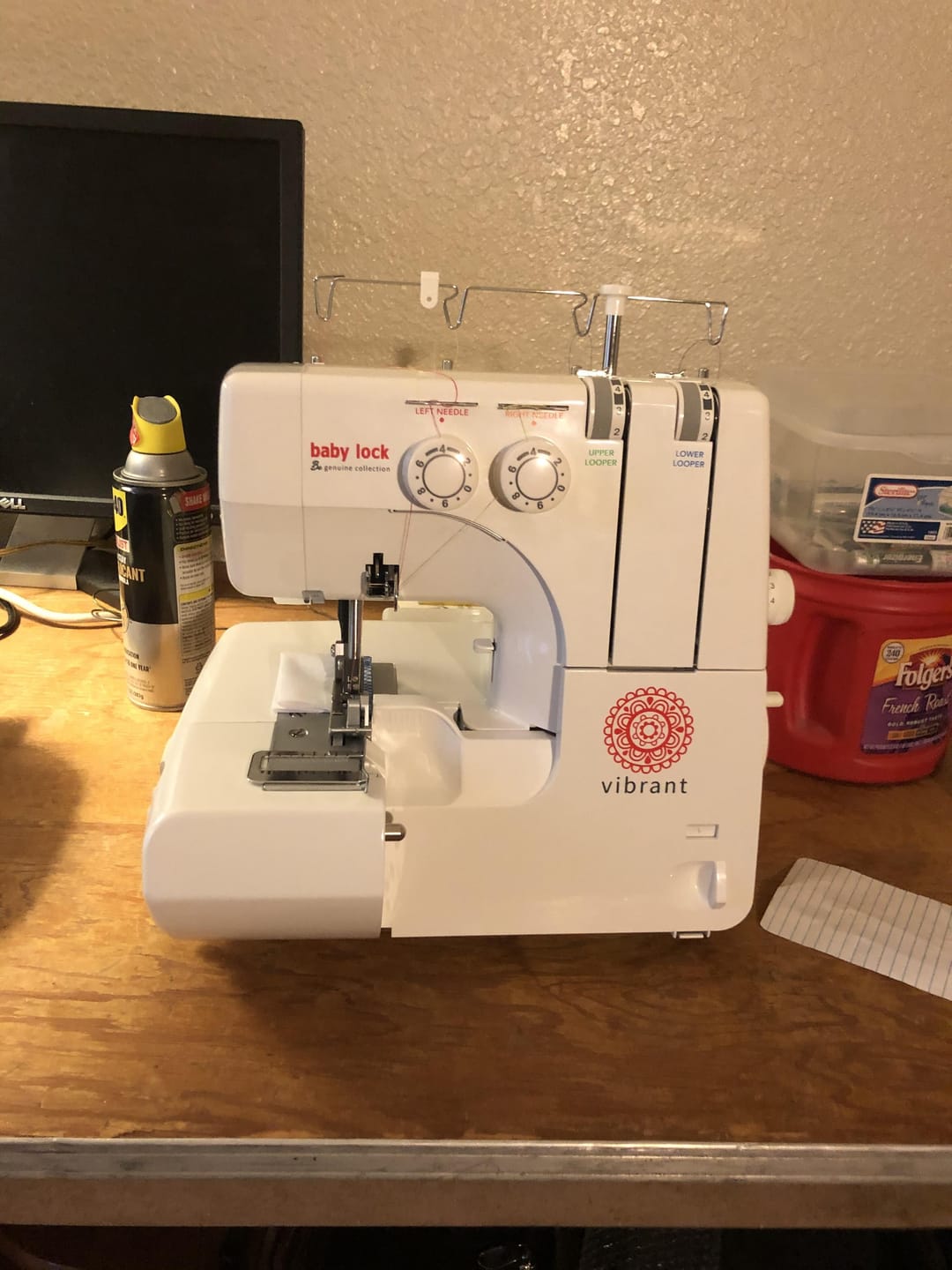 Customer photo review of Baby Lock Vibrant Serger with FREE Bundle