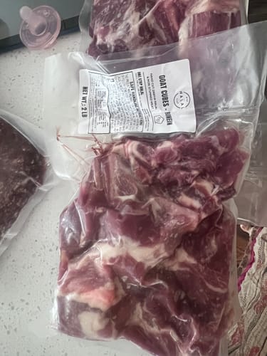 Customer photo review of Halal Goat Cubes-Gosht