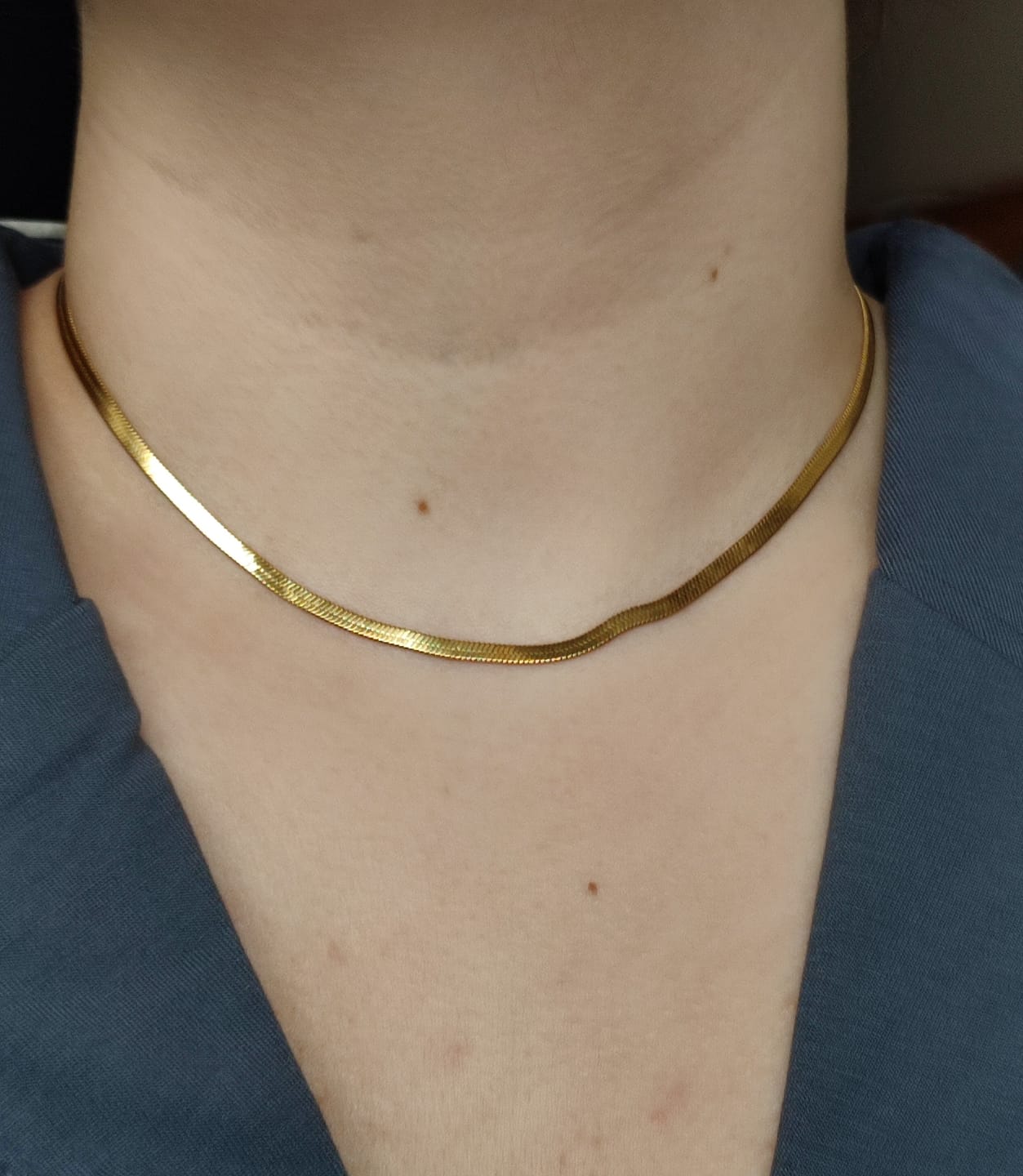 Customer photo review of Snake Skin Kette | 18K vergoldet