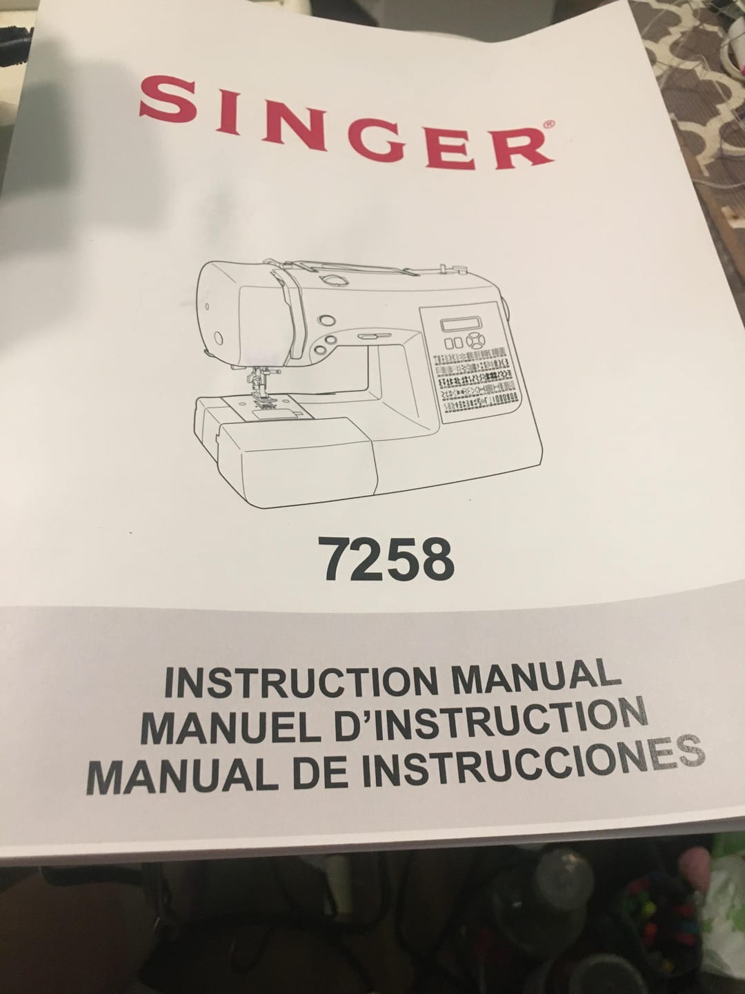 Customer photo review of Singer 7258 Stylist Instruction Manual