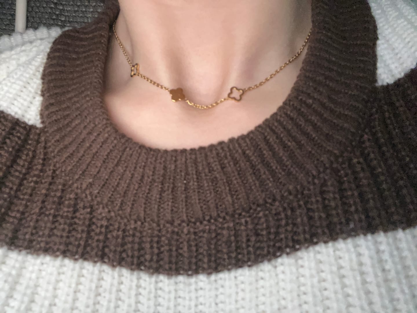 Customer photo review of Clover Kette | 18K vergoldet