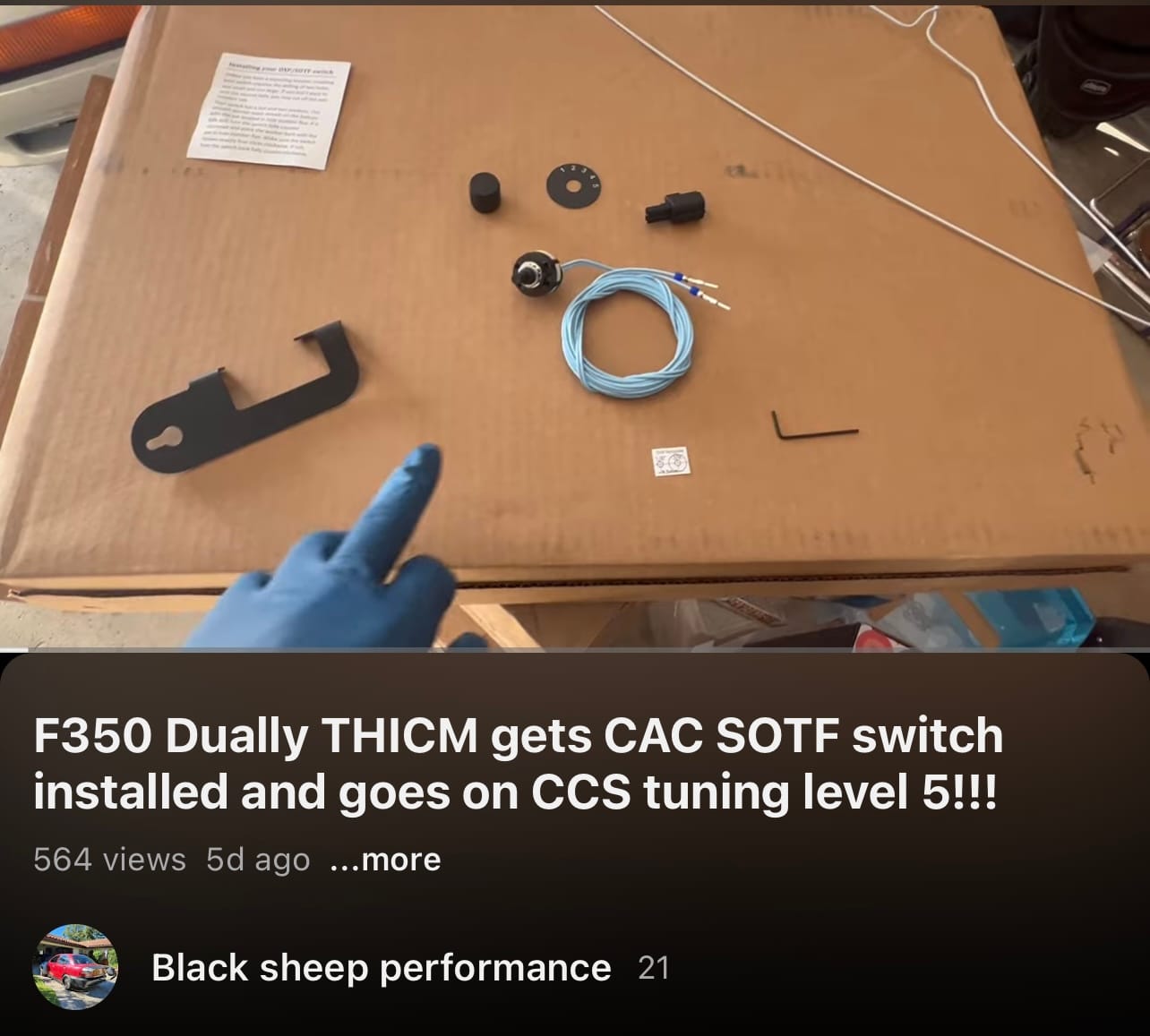 Customer photo review of 2011-2025 Powerstroke CAC SOTF Switch (FTCACBlueBlue)