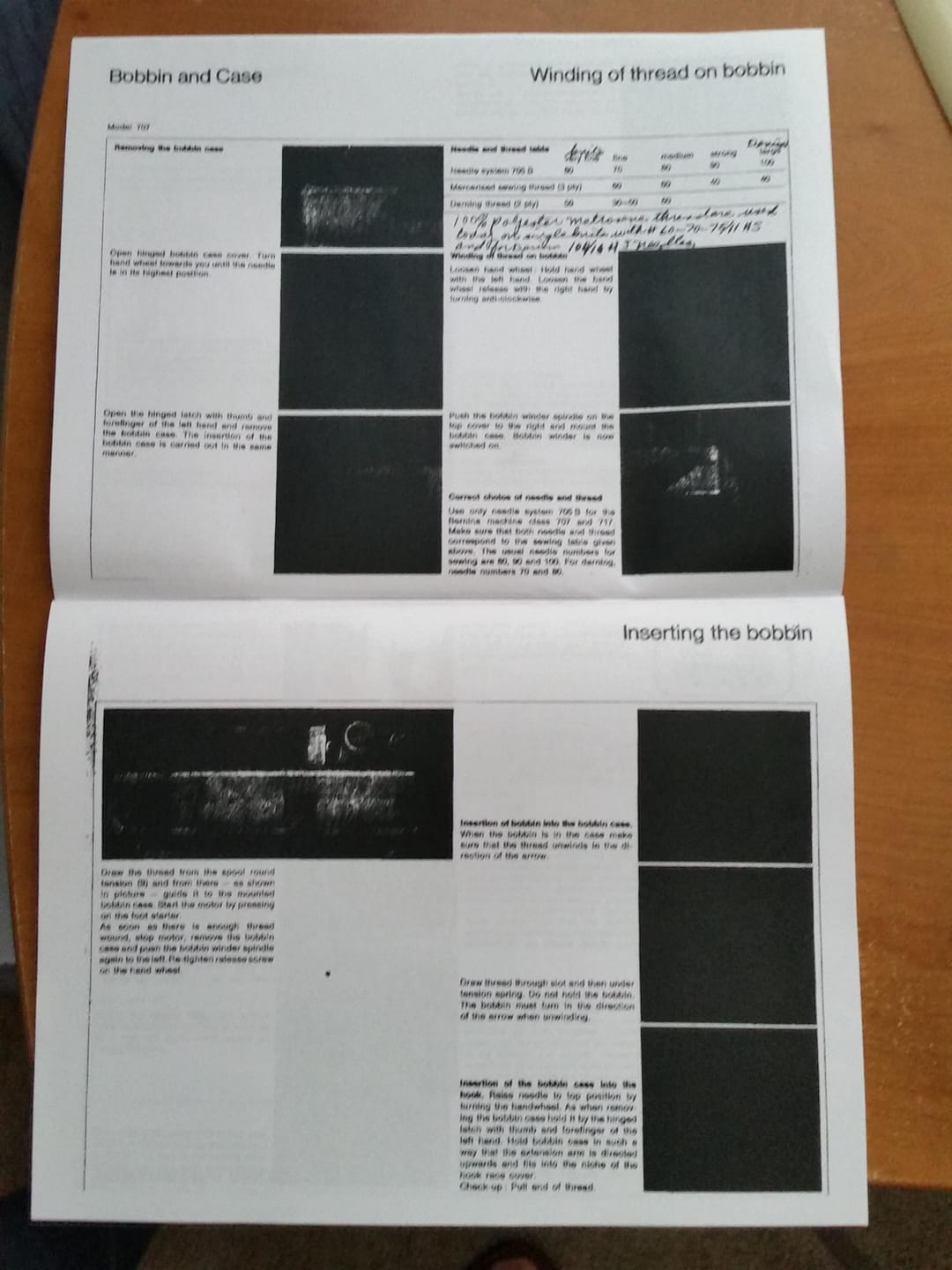 Customer photo review of Bernina 707 Instruction Manual