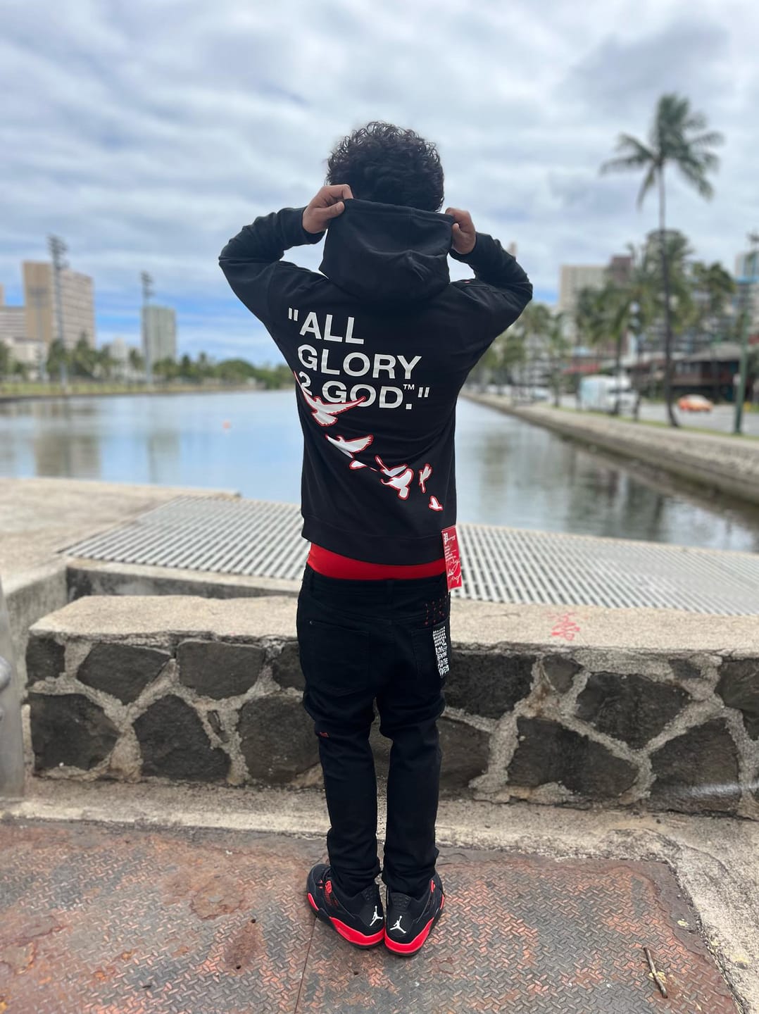 Customer photo review of 'Bred' "Flocka Doves" Hoodie