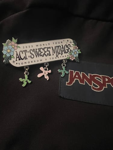 Customer photo review of TXT 2023 World Tour Enamel Pins